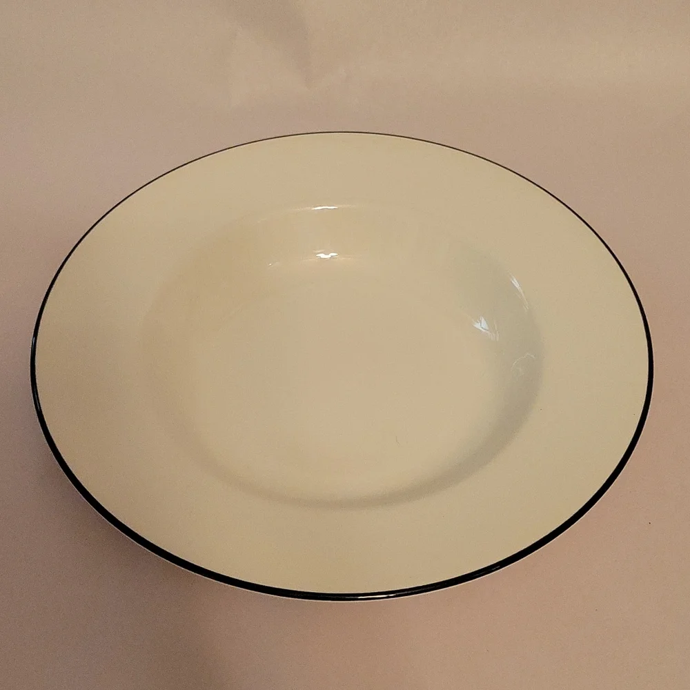 Crate & Barrel Black Rimmed Bowl
